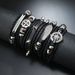 New Compass Wing Multi-layer Punk Style Handmade DIY Woven Leather Bracelet Set_ipsvogv.com