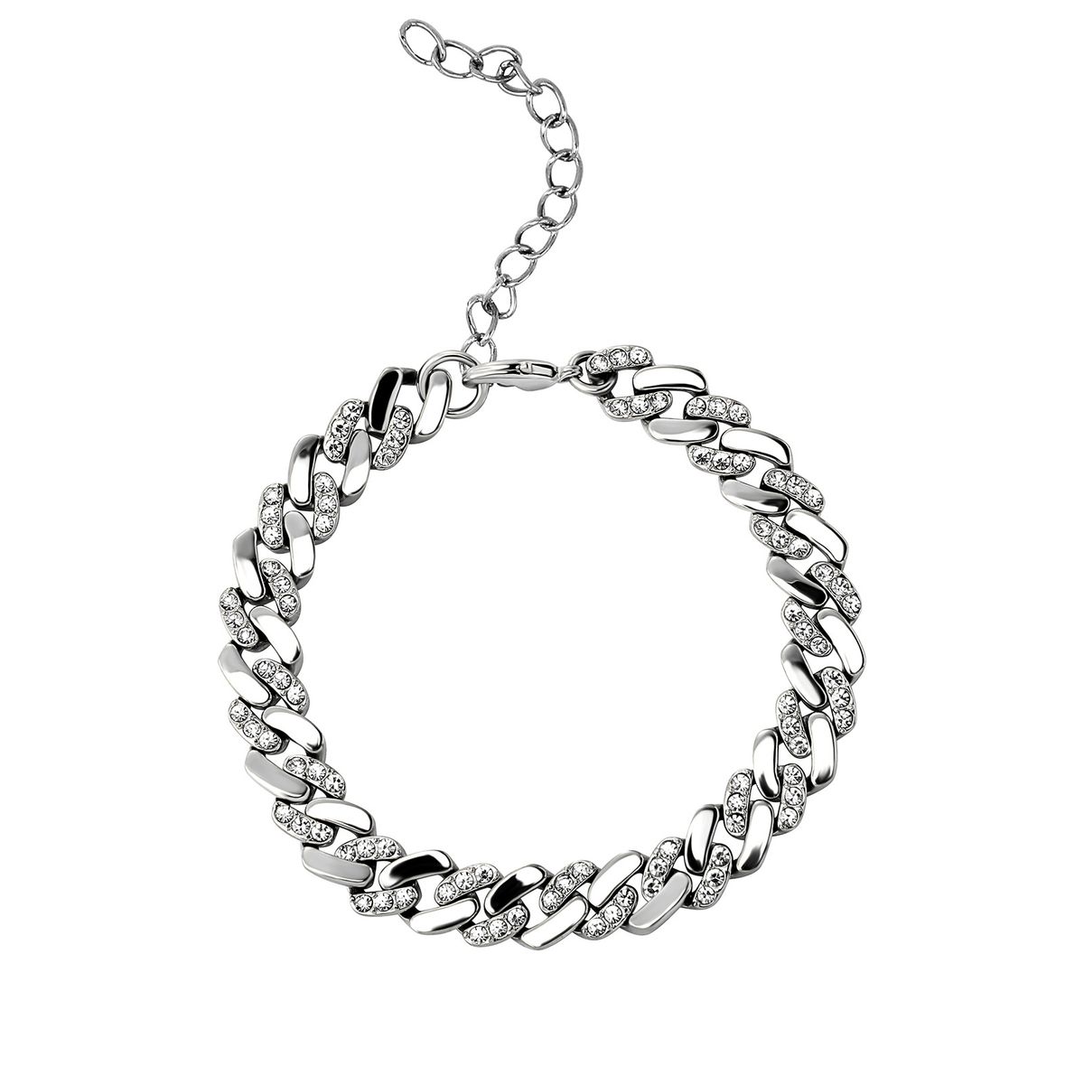 Jewelry Diamond Cuban Chain 6mm 8mm Color Retaining Rhinestone Splicing Hip Hop Chain Gold Bracelet Necklace_ipsvogv.com
