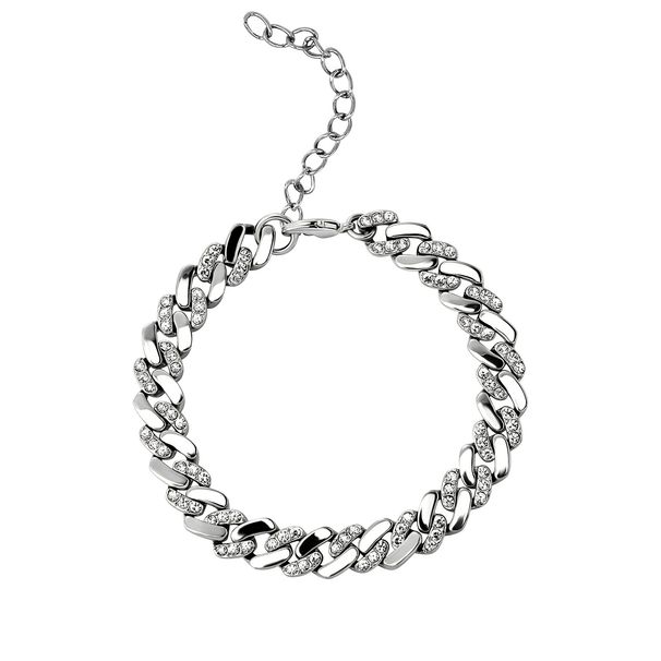 Jewelry Diamond Cuban Chain 6mm 8mm Color Retaining Rhinestone Splicing Hip Hop Chain Gold Bracelet Necklace_ipsvogv.com