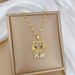 【 】 Straw Sky Little Cat Light Luxury Temperament Gorgeous Full Diamond Necklace Women's Versatile Clavicle Titanium_ipsvogv.com