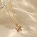 Copper plated K real gold fan shaped zircon light luxury style clavicle chain can be stacked and worn with shell design fashionable love necklace_ipsvogv.com