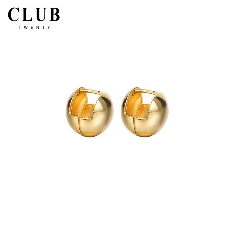 Gold Round Earrings Simple Temperament Earrings Ins Cold Style Sterling Silver Ear Needle_ipsvogv.com