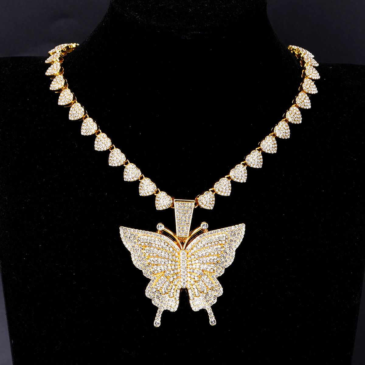 Hot Selling Butterfly Rhinestone Necklace Clavicle Chain Choker Accessories_ipsvogv.com