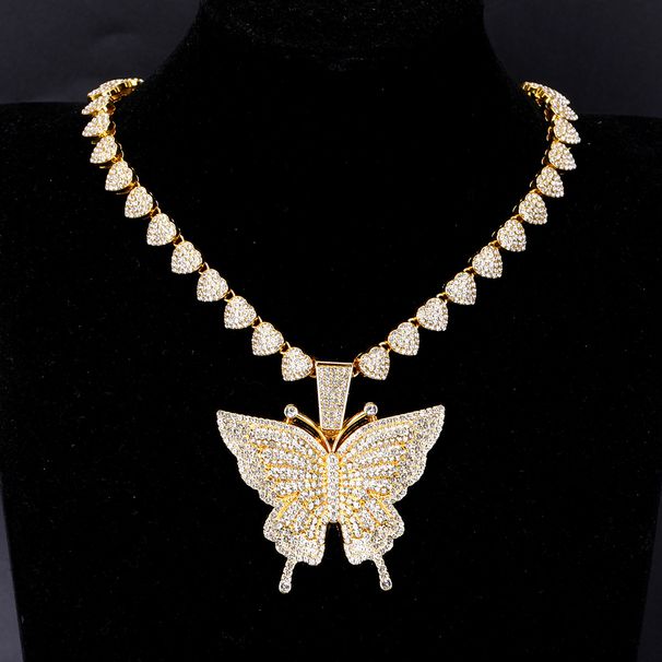 Hot Selling Butterfly Rhinestone Necklace Clavicle Chain Choker Accessories_ipsvogv.com