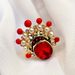 Chinese Beijing Opera Face Mask Female Ethnic Style Red Crystal Pearl Index Finger Ring, Korean Internet Celebrity_ipsvogv.com