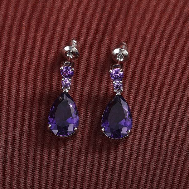 Cao Shi's Hot Selling Earrings Are Grand Women's Water Droplets, Zircon Copper Earrings, Fashionable And Popular_ipsvogv.com