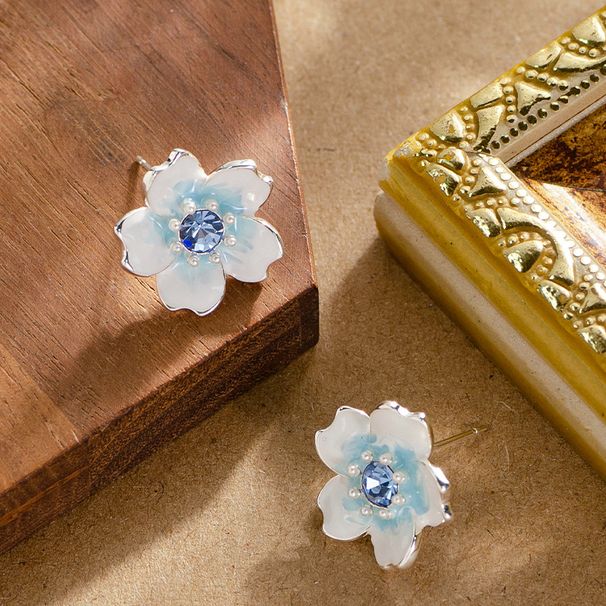Korean Version Super Fairy Exquisite Fashionable Enamel Drip Oil Inlaid Diamond Flower For Women With A Sense Of Luxury,_ipsvogv.com