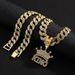 Original hip hop letter KING pendant necklace men's street Cuban chain decoration personality alloy full diamond crown pendant_ipsvogv.com