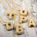 New Chubby Pendant With Inlaid Stones, Fashionable And Simple Collarbone Chain, Birthday Balloon, Smooth Letter Necklace_ipsvogv.com