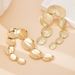 Exaggerated Geometric Texture Oval Fashion Metal Long Tassel Earrings For Women_ipsvogv.com