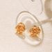 French irregular flower design niche earrings small size fashionable commuting all match retro earrings plated with K real gold_ipsvogv.com