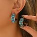New Geometric Retro Earrings For Women Personality Inlaid Colorful Natural Stone Earrings Creative C Shaped Earrings For Women_ipsvogv.com