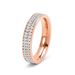 Women's Jewelry Narrow Version Double Row Circle Diamond K Gold Ring Light Luxury Titanium Steel Couple Jewelry_ipsvogv.com