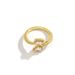 Light Luxury Serpent Series Zircon Micro Paved Copper Gold-Plated Adjustable Open Personality Ring_ipsvogv.com