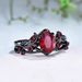 Three Heroes Red Spear Black Rose Branch Cross Pair Ring_ipsvogv.com