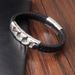 Men's Hip-Hop Mink Niche Stainless Totem Leather Woven Bracelet Titanium Steel Trend L20226_ipsvogv.com