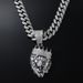 Diamond Crown Lion Head Pendant Hiphop Men's Street Fashion Necklace_ipsvogv.com