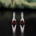 Small Exquisite Gemstone Earrings Natural Topaz Earrings Triangle S925 Sterling Silver Inlaid Garnet Earrings_ipsvogv.com