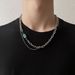 Men's and women's light luxury niche design sense simple high end trend hip hop accessories multi color gemstone splicing clavicle necklace_ipsvogv.com