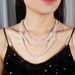 Jewelry Personality All Match Geometric Beaded Necklace Simple Multi Layer Special Shaped Pearl Necklace Female_ipsvogv.com