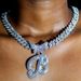Butterfly Buckle Full Diamond Hip-Hop 26 English Letters Alloy Rhinestone Pendant Necklace_ipsvogv.com