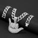 Hip Hop New Product Cool Men's Personality 666 Finger Pendant Trendy Full Diamond Lucky Gesture Cuban Necklace_ipsvogv.com