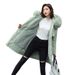 Women's Clothing new winter cotton padded coat, medium length, large fur collar, velvet lining, overcoat, cotton padded coat, trendy for women_ipsvogv.com