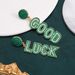 St. Patrick's Day alloy letters inlaid with diamonds and rice beads GOOD LUCK Irish theme event_ipsvogv.com
