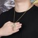 Men's Hip Hop Jewelry - Solid Coconut Tree Pendant With Micro-Inlaid Colored Zirconia, 24" Rope Chain Included (Gold/Silver) Hip Hop Jewelry_ipsvogv.com