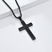 Simple style titanium steel cross necklace pendant men and women wear sweater chain accessories_ipsvogv.com
