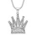 Hot Selling New Hip-Hop Jewelry Stainless Steel Gold-Plated Diamond-Studded KING Crown Pendant Necklace_ipsvogv.com