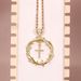 New Round Thorn Hollow Inlaid Rhinestone Virgin Cross Pendant Necklace Hip Hop_ipsvogv.com