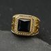 New titanium steel/316 stainless steel inlaid with colored gemstones Masonic AG retro ring_ipsvogv.com