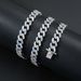 Men’s Jewelry Set Fashion Hip Hop Necklace 9mm Single Row Blue And White Zircon Hip Hop Cuban Chain Men And Women Hiphop Accessories_ipsvogv.com