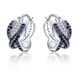 Cao Shi's Advanced Sense Treasure Blue Zircon Earrings with Korean Version Temperament and Personality Cross Hip Hop Style Earrings_ipsvogv.com