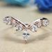 Sanjie's New Crown Water Drop Pear Shaped Plated With White Gold Zircon Horse Eye Engagement Women's Set Ring_ipsvogv.com