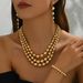 Spicy girl style women's necklace, earring, jewelry set, niche bead, multi-layer collarbone chain, versatile bracelet_ipsvogv.com