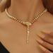 Exaggerated Personality Bone Snake Shape Light Luxury Elegant High-end Sense Socialite Runway Collarbone Chain Necklace_ipsvogv.com