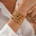 Women's Jewelry Fashion Color Crystal Inlaid Stainless Steel Bracelet Trend French Retro Popular Titanium Steel Bracelet Ladies_ipsvogv.com
