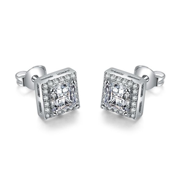 Unisex Jewelry Fashion popular hip hop zircon earrings for men and women square full diamond thread earrings street fashion hot selling earrings_ipsvogv.com