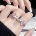 【 1351 People's Collection 】 High End Snowflake Pink Zircon Flower Clover Open With Niche Design Temperament, Light_ipsvogv.com