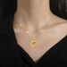 【 Full Body Titanium Steel 】 Roman Circular Ring Female Niche Design Minimalist Pendant Short Collarbone Chain Korean_ipsvogv.com