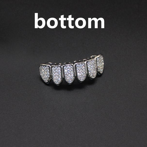 Hip Hop Braces, Copper Zircon Micro Inlaid With Real Gold Electroplating, Non Fading Teeth Decoration, Exaggerated_ipsvogv.com