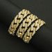 Cool hip-hop men's motorcycle domineering glittering pink Cuban chain trendy street dance wide bracelet_ipsvogv.com