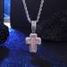 Unique Full Cross For Women And Men Hip Hop Colorful Rhinestone Pendant Necklace Versatile_ipsvogv.com