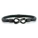 8-Character Leather Cord Stainless Steel Personalized Engraving DIY Woven Men's Infinite Bracelet_ipsvogv.com