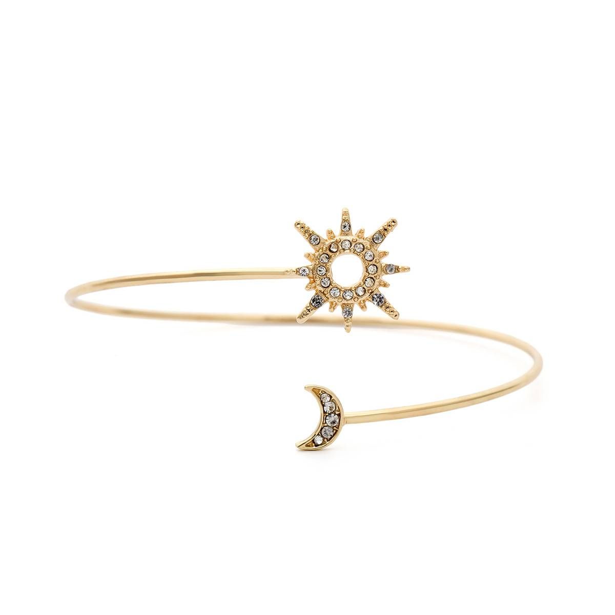 jewelry Personalized Zircon Adjustable Bracelet For Women Creative Micro Inlaid Geometric Sun And Moon Arm Bracelet_ipsvogv.com