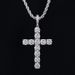 Straight Full Diamond Solid Cross Necklace For Men And Women Hip Hop Fashion Zircon Pendant Jewelry_ipsvogv.com