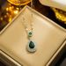 Necklace for Women: Versatile, Advanced, Colorless Emerald Necklace, Droplet Shaped Zircon Live Network, Red Titanium_ipsvogv.com