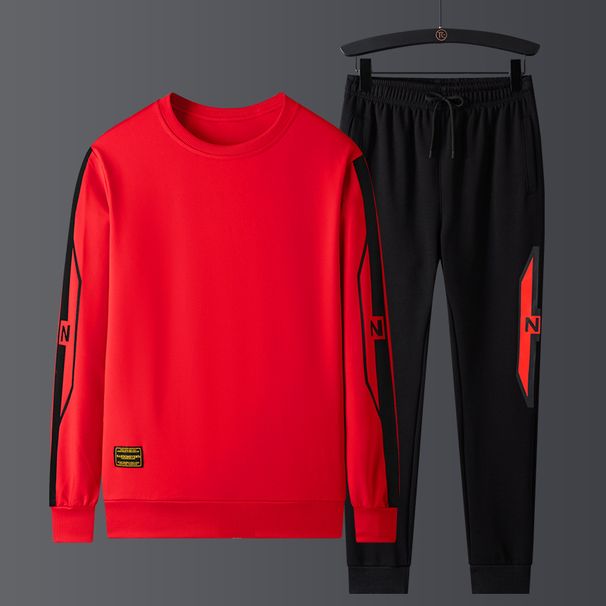 Men's Clothing Autumn Large Size Sweatshirt Men's Round Neck Casual Suit Sports Running Two piece Set Pullover Long Sleeve Men's Sweatpants_ipsvogv.com